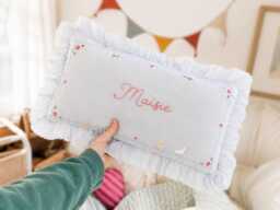 Personalised Linen Cushion - Ducks in The Meadow The Maisie - thumbnail 1