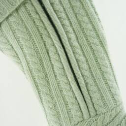 Christmas Stocking Wool Felt Mint Green Cable Knit Pastel Zipper Repurposed Winter Sweater Recycled Upcycled 086 - thumbnail 4