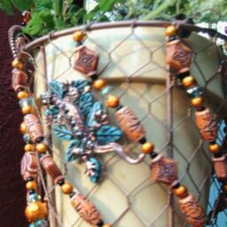 Beaded Plant Hanger With Gecko, Adjustable Lengths - thumbnail 3