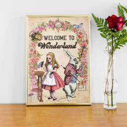 Welcome To Wonderland Print Alice Sign Home Decor - thumbnail 3