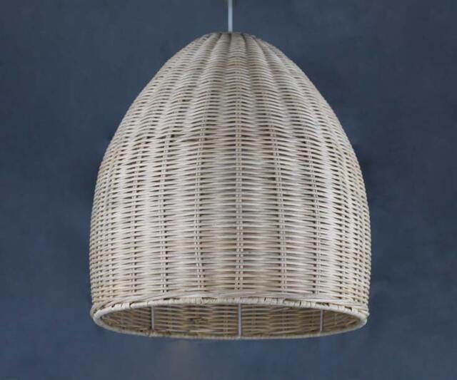 Handwoven Rattan Pendant Lamp, Artisan Wicker Lampshade - image 1