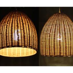 Handwoven Rattan Pendant Lamp, Artisan Wicker Lampshade - thumbnail 3