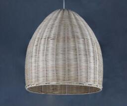 Handwoven Rattan Pendant Lamp, Artisan Wicker Lampshade - thumbnail 1