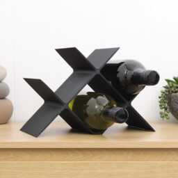 Cross Countertop Wine Rack Modern 4-Bottle Vertical Display