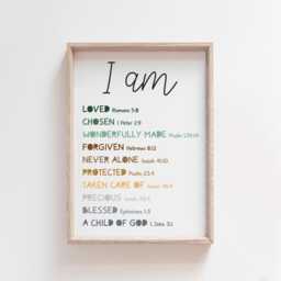 Christian Affirmation Print, Wall Art, Boys Nursery Bedroom Decor, Bible Verse Child Of God, Print - thumbnail 2