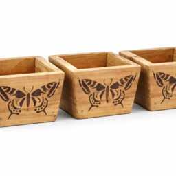 Set Of 3 Upcycled Individual Garden Plant Pots - Choice Decorations Bees Flowers Butterflies - Free Delivery - thumbnail 2
