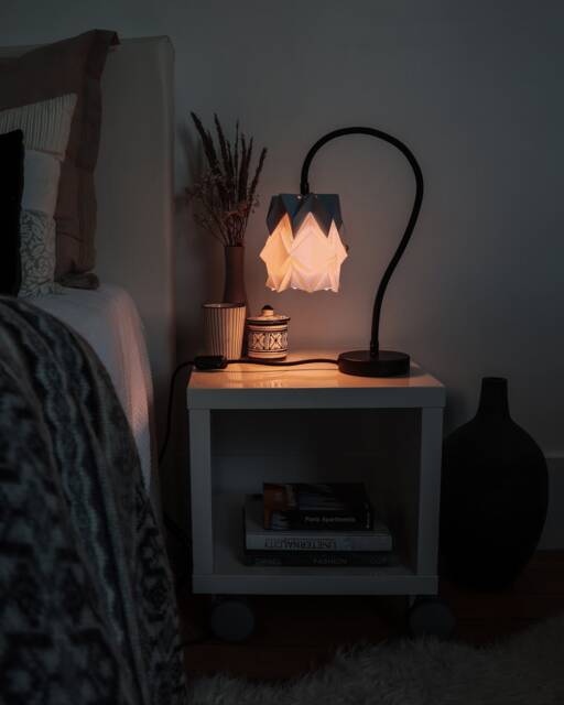 Table Lamp Kikyo With Flexible Cable & Small Paper Lampshade - image 1