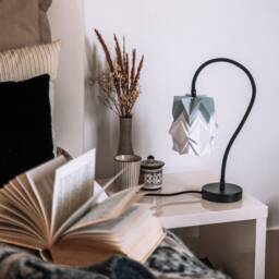 Table Lamp Kikyo With Flexible Cable & Small Paper Lampshade - thumbnail 2