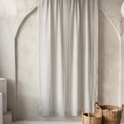 Linen Light Curtains in Silver Gray Color. Headed Rod Top Drape. Semi Sheer Curtains. Handmade Window Treatment. Medium Weight Curtain - thumbnail 2