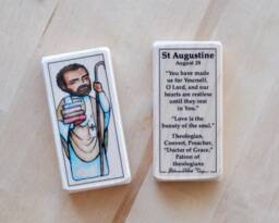 st Augustine Patron Saint Block With Gift Bag // Of Theologians Catholic Toys By Almondrod