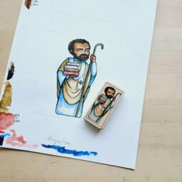st Augustine Patron Saint Block With Gift Bag // Of Theologians Catholic Toys By Almondrod - thumbnail 2