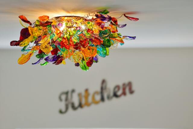 Multicolored Resin Flower Ceiling Light Flush Mount Fixture, 26 - image 1