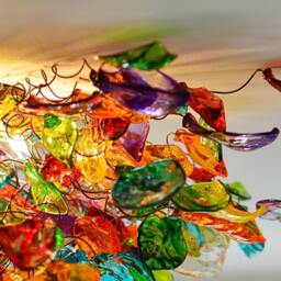 Multicolored Resin Flower Ceiling Light Flush Mount Fixture, 26 - thumbnail 2