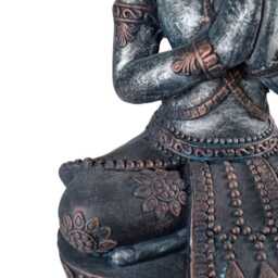 Extra Large Blue Bronze Silver Cross Leg Praying Buddha Garden Decor Decoration - thumbnail 4