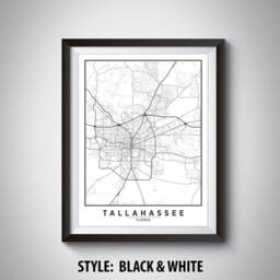 Tallahassee Map Print Florida Travel Poster, Office Wall Art - thumbnail 2