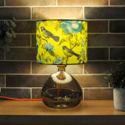 Lampshade Lime Green Blue Bird Velvet - Floral Decor Drum Lamp Shade 25cm 30cm 35cm 40cm 45cm Table Lamp Shade, Ceiling Pendant - thumbnail 2
