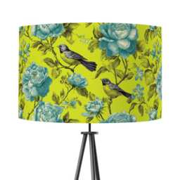 Lampshade Lime Green Blue Bird Velvet - Floral Decor Drum Lamp Shade 25cm 30cm 35cm 40cm 45cm Table Lamp Shade, Ceiling Pendant