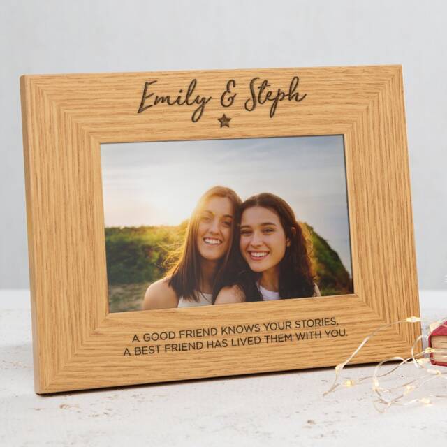 Personalised Engraved Best Friend Photo Frame - Friends Birthday Picture Bff Bestie Gift Galentines Day For Women - image 1