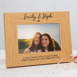 Personalised Engraved Best Friend Photo Frame - Friends Birthday Picture Bff Bestie Gift Galentines Day For Women - thumbnail 1