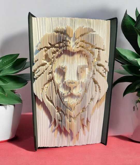 Lion Sculpture Book Art - image 1