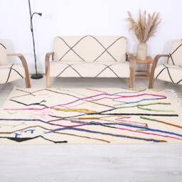 Moroccan Rug, Colorful Authentic Azilal Rug 5x8 Ft - thumbnail 3
