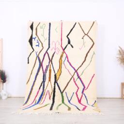 Moroccan Rug, Colorful Authentic Azilal Rug 5x8 Ft - thumbnail 1
