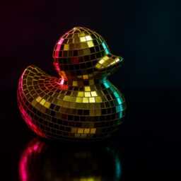Disco Duck Figurine Mirror Mosaic Decor, Silver Or Gold Accent - thumbnail 4