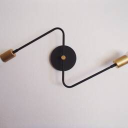 Modern Wall Sconce - Twin Arm Lighting Bolt Minimalist Contemporary Atomic Hallway Dining Room Living Ul Listed - thumbnail 2