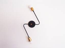 Modern Wall Sconce - Twin Arm Lighting Bolt Minimalist Contemporary Atomic Hallway Dining Room Living Ul Listed - thumbnail 1
