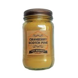 Cranberry Scotch Pine Scented Beeswax Mason Jar Candle - 16 Oz