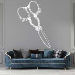 Ornate Scissors Wall Decal Hair Salon Decor, Beauty Stylist Tools Hs034 - thumbnail 3