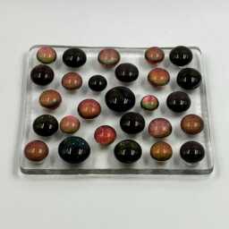 Fused Glass Soap Dish Bubbly Black & Cherry Shampoo Bar Holder - thumbnail 2