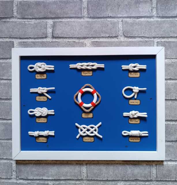 Big Nautical Wall Decor - Nautical Knot, Framed Knots, Coastal Decor - image 1