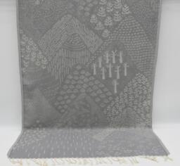 "Handmade Towel, Turkish Towel, Patterned Towel, Gray Peshtemal, 40""x70"