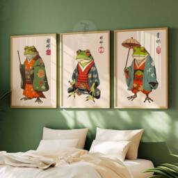 Japanese Set Of 3 Frog Posters, Prints, Matsumoto Hoji Wall Art Decor, Animal Art, Poster, Gift, A1/A2/A3/A4 - thumbnail 2