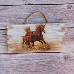 Wild Mustang Horse Art Farmhouse Wood Plank Wall Decor - thumbnail 1