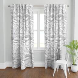 Marble Curtain Panel - Abstract Stone Texture Gray Swirls Tie Dye Custom Grey Watercolor Marbled By Rebecca_Reck_Art - thumbnail 2