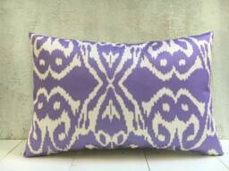 Silk Ikat Pillow Cover - 16x24, Handwoven Turkish Cushion