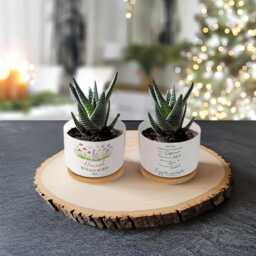 Custom Retirement Plant Pot Personalized Name Year Planter, Floral Ceramic Succulent - thumbnail 2