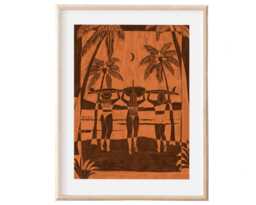 Surf Girls Art Print - Retro Beach, Handmade Fine Paper - thumbnail 1