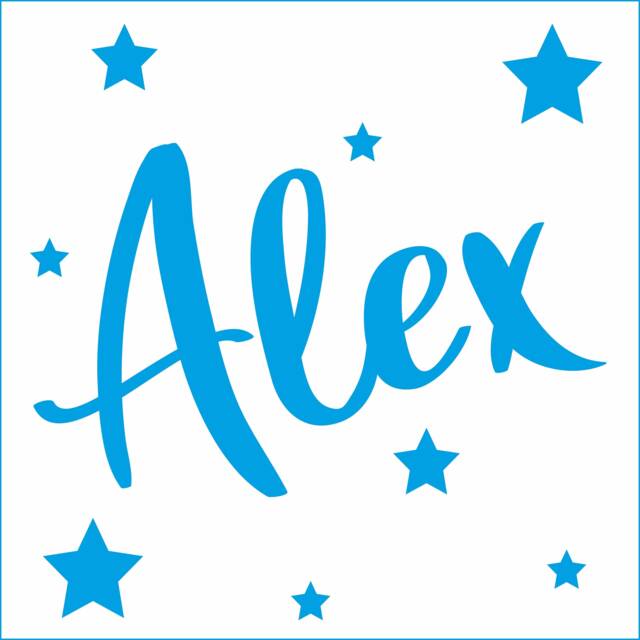 Personalised Name Stars Wall Art, Boys Girls Kids Bedroom Custom Vinyl Sticker - image 1