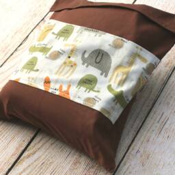 Travel Baby Play Mat - Woodland Animal Grey Plaid Playmat Gender Neutral Shower Gift Tummy Time New Sensory - thumbnail 4