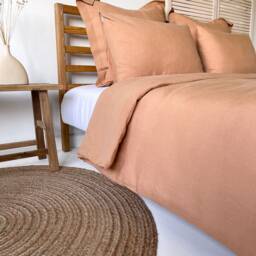 Boho Duvet Cover, Linen Washed Quilt Cover in Tan, Bedding, King Superking - thumbnail 3
