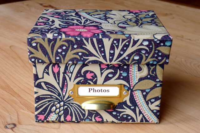 William Morris Photo Box Seaweed Mauve Floral Design, Handmade in England - image 1