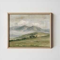 Mountain Meadow Poster, Pine Landscape Print, Nature Wall Art, Paper - thumbnail 4
