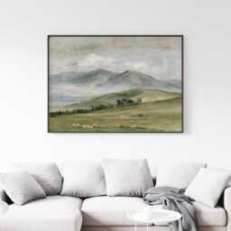 Mountain Meadow Poster, Pine Landscape Print, Nature Wall Art, Paper - thumbnail 3