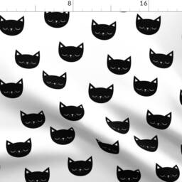Cat Curtain Panel - Black & White Kitten Head Animal Pet Girl Nursery Monochrome Custom Kitties By Kimsa - thumbnail 4