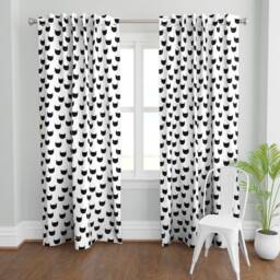 Cat Curtain Panel - Black & White Kitten Head Animal Pet Girl Nursery Monochrome Custom Kitties By Kimsa - thumbnail 2