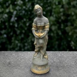 Concrete Woman With Bird Statue Cement Figurine Outdoor Lady Sculpture Decoration Handmade Ornament Girl Lover Gift - thumbnail 1