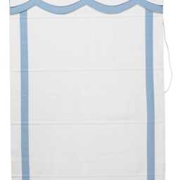 Nursery Room Scallop Roman Shades, Flat Fold Fabric Linen Blend Window Treatment, Made To Order - thumbnail 3